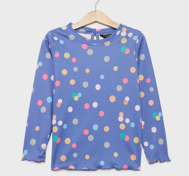 Printed Polyester Crew Neck Girls Top