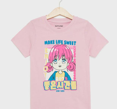 Graphic Print Cotton Regular Fit Infant Girls T-Shirt