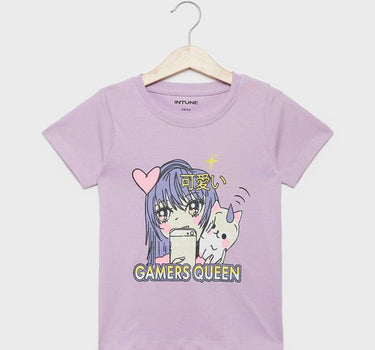 Graphic Print Cotton Regular Fit Infant Girls T-Shirt