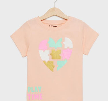 Graphic Print Cotton Regular Fit Infant Girls T-Shirt