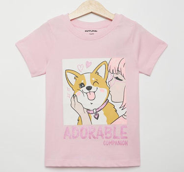 Graphic Print Cotton Regular Fit Infant Girls T-Shirt