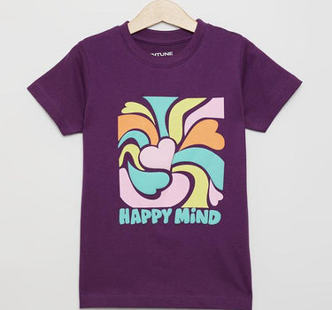 Graphic Print Cotton Round Neck Girls T-Shirt