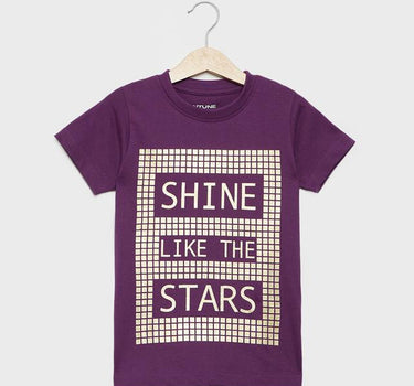 Graphic Print Cotton Round Neck Girls T-Shirt