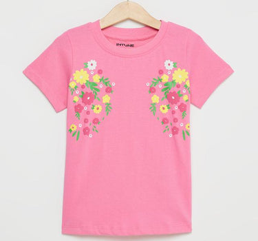 Printed Cotton Round Neck Girls T-Shirt