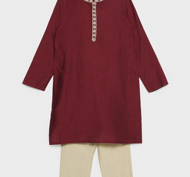 Embroidered Blended Fabric Regular Fit Boys Kurta Set