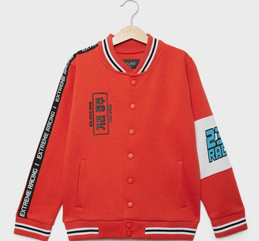 Printed Cotton Collared Boys Jacket