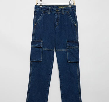 Solid Cotton Regular Fit Boys Jeans