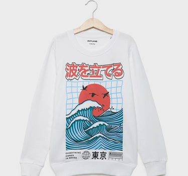 Printed Cotton Crew Neck Boys Sweatshirt