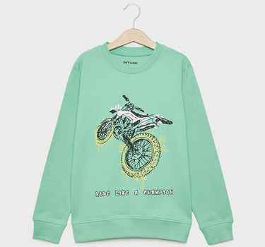 Printed Cotton Crew Neck Boys Sweatshirt