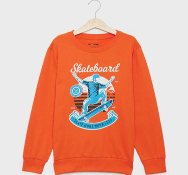 Printed Cotton Crew Neck Boys Sweatshirt