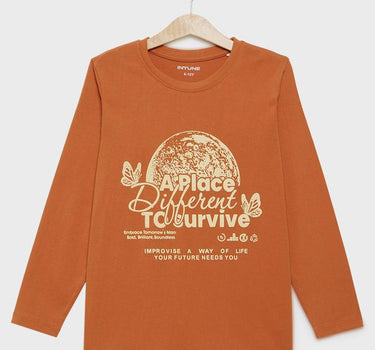 Printed Cotton Round Neck Boys T-Shirt