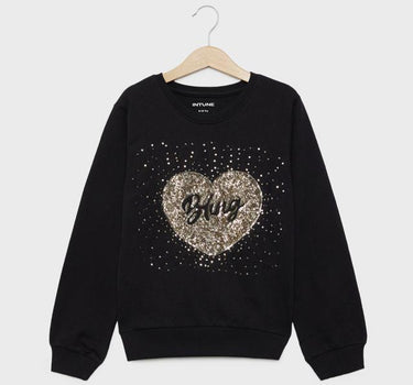 Solid Blended Fabric Regular Fit Girls Sweatshirt