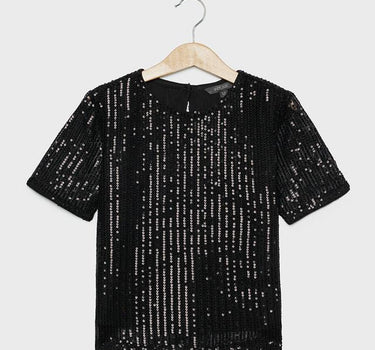 Printed Cotton Round Neck Girls Top
