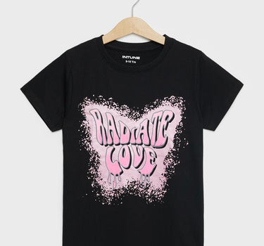 Graphic Print Cotton Round Neck Girls T-Shirt