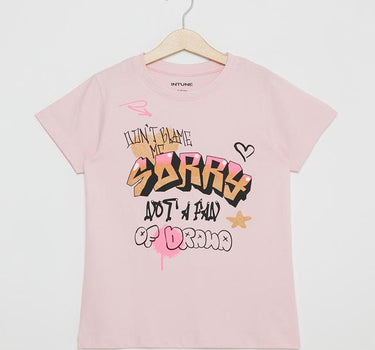 Graphic Print Cotton Round Neck Girls T-Shirt