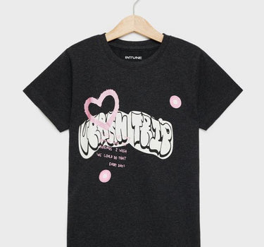 Graphic Print Cotton Round Neck Girls T-Shirt