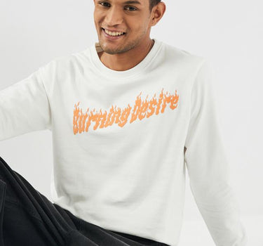 Solid Cotton Round Neck Men's Sweatshirt