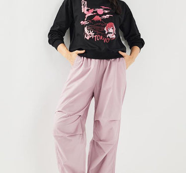 Solid Cotton Relaxed Fit Women's Pants