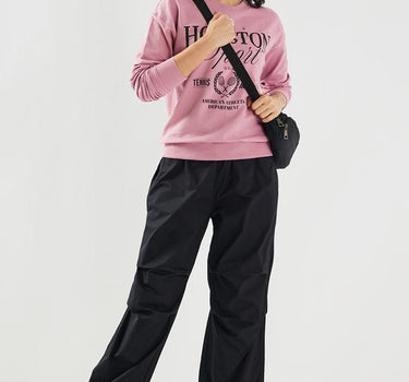 Solid Cotton Relaxed Fit Women's Pants