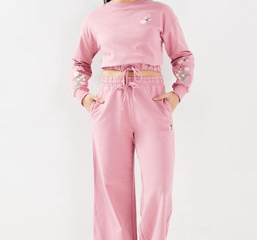 Embroidered Flared Fit Cotton Women's Casual Wear Pants
