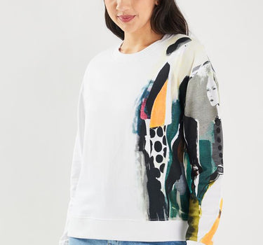 Printed Round Neck Cotton Women's Casual Wear Sweatshirt