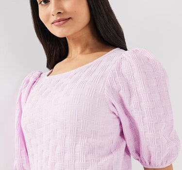 Solid Polyester Square Neck Women's Top