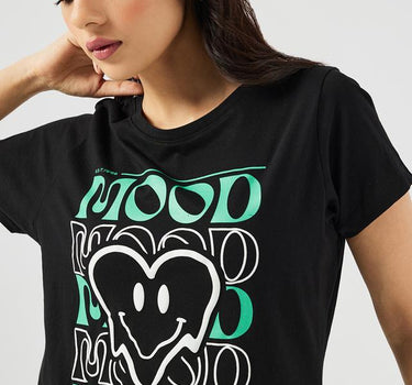 Printed Cotton Round Neck Women's T-Shirt