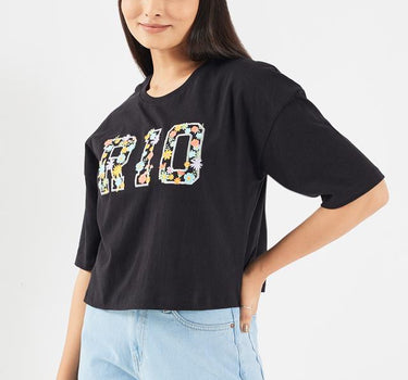 Printed Cotton Round Neck Women's T-Shirt