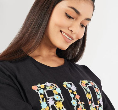 Printed Cotton Round Neck Women's T-Shirt