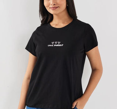 Printed Cotton Round Neck Women's T-Shirt