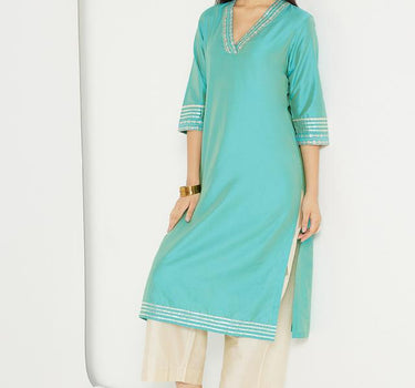 Cotton Silk Embroidered Kurta