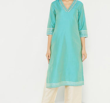 Cotton Silk Embroidered Kurta