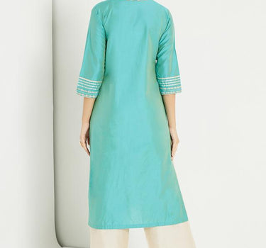 Cotton Silk Embroidered Kurta