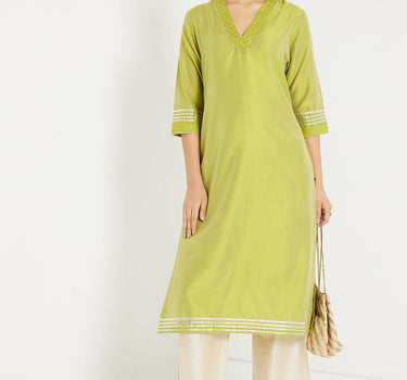 Cotton Silk Embroidered Kurta