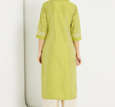 Cotton Silk Embroidered Kurta