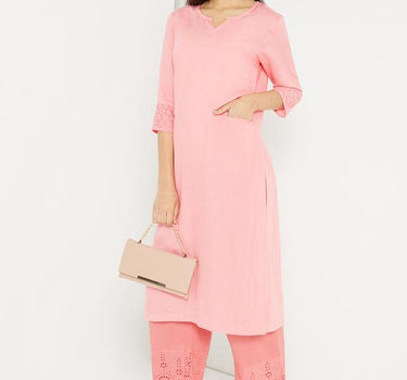 Rayon-blend Plain Kurta