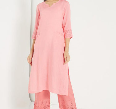 Rayon-blend Plain Kurta