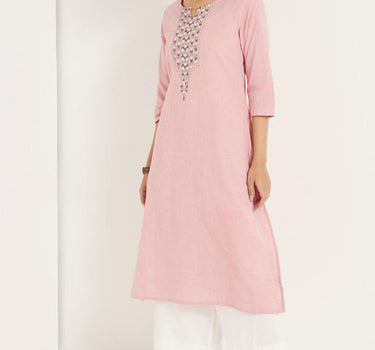 Hand Embroidered Cotton Kurta