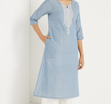 Hand Embroidered Cotton Kurta