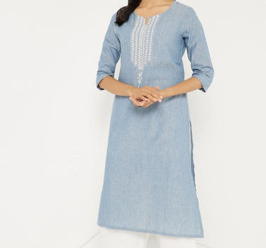 Hand Embroidered Cotton Kurta