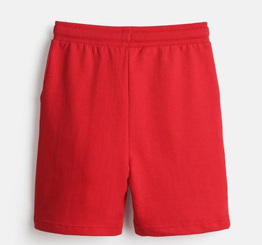 Aloha Red Graphic Print Cotton Shorts for Boys