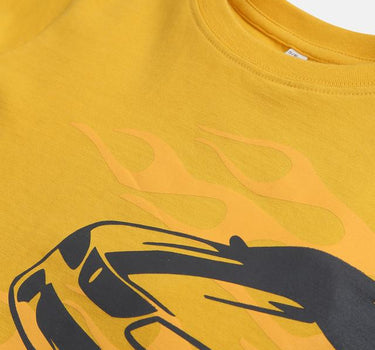 Need for Speed Yellow Cotton T-shirt for Boys