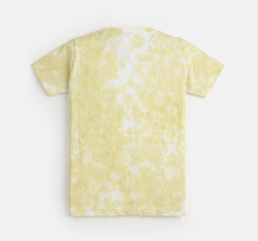 Adventure Awaits Yellow Tie Dye Cotton T-shirt for Boys