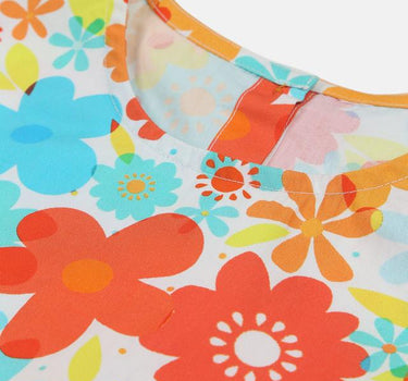 Multicolor Floral Print Dress for Girls