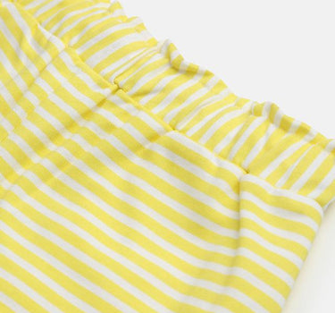 Yellow Striped Cotton Shorts for Girls