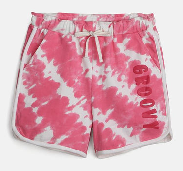 Groovy Tie Dye Cotton Shorts for Girls