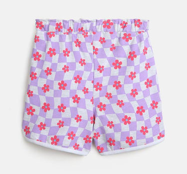 Floral Printed Cotton Shorts for Girls