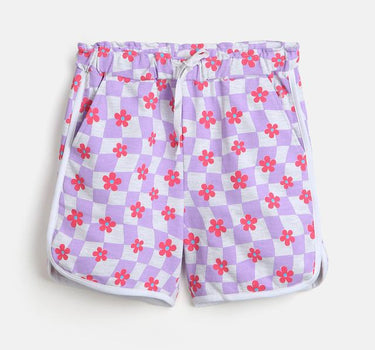 Floral Printed Cotton Shorts for Girls