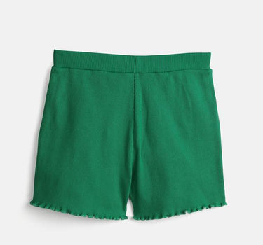 Cotton Shorts for Girls with Lettuce Hem