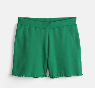 Cotton Shorts for Girls with Lettuce Hem